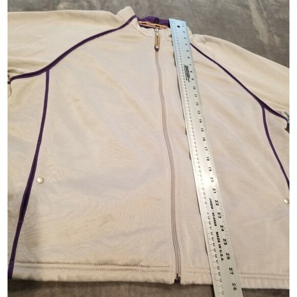 Yahoo Women's XL Full-Zip Jacket Beige Purple Tech from Holiday Company 2005 - Picture 8 of 8